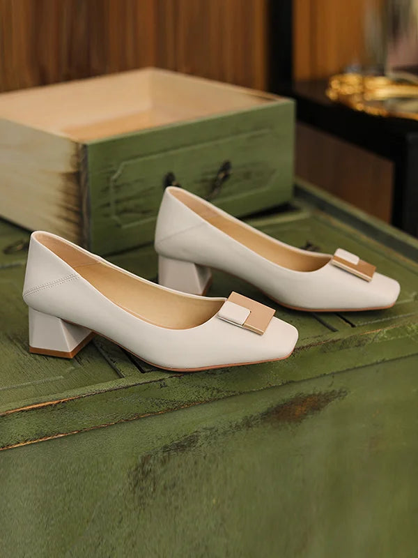ELEGANT SQUARE MID HEELS