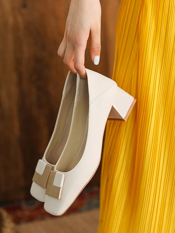 ELEGANT SQUARE MID HEELS