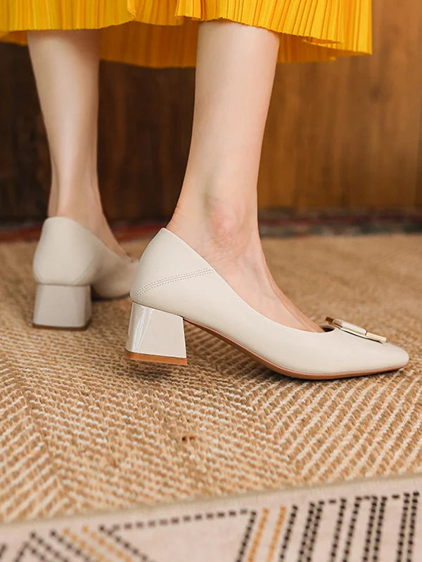 ELEGANT SQUARE MID HEELS