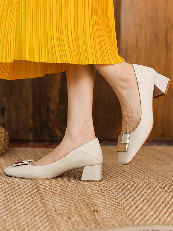 ELEGANT SQUARE MID HEELS